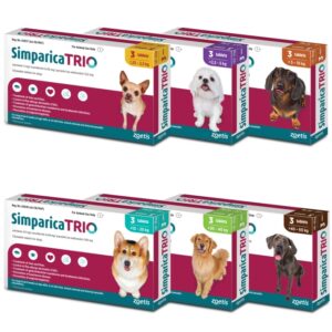 Simparica TRIO Chewables Dogs - Tick, Flea & Deworming